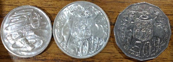 Australian coins 20c and 50c