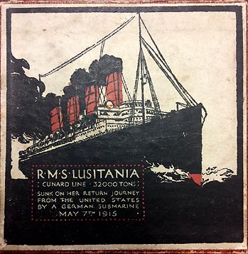 Lusitania medal box cover art