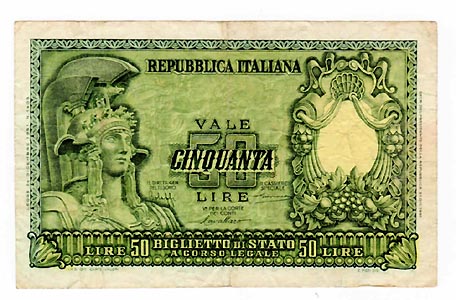 1951 50 Lira note