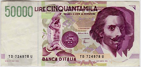 50,000 Lira note