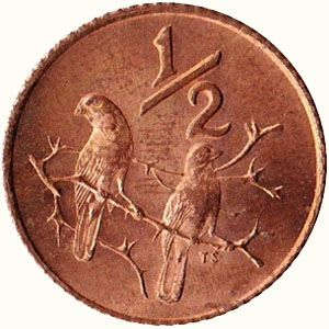 South African 1970 half cent coin (2nd decimal issue)