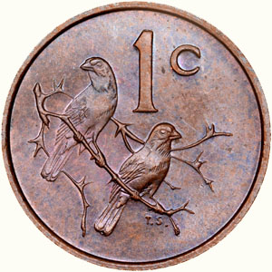 South African 1965 1 cent Coin (2nd decimal issue)