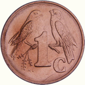 South African 1990 1 cent coin (3rd Decimal Issue)